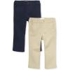 The Children’s Place Baby Girls Uniform Stretch Bootcut Chino Pants(Sandy/Tidal 2-pack)