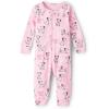 The Children’s Place Baby Girls’ and Toddler Long Sleeve 100% Cotton Zip-Front One Piece Footed Pajama(Puppy)