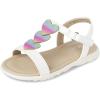 The Children’s Place Baby Girls and Toddler T-Strap Sandals with Adjustable Ankle Strap(White Glitter Hearts)