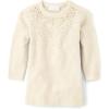 The Children’s Place Baby and Toddler Girls’ Long Sleeve Sweater Dress(Beaded White Daisy)