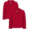 The Children’s Place Baby-Girls Toddler Multipack Long Sleeve Ruffle Pique Polos(Ruby 2-pack)
