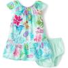 The Children’s Place Baby-Girls and Newborn Casual Short Sleeve Dress with Diaper Cover(Tropical Cosmos)