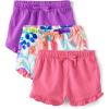 The Children’s Place Baby-Girls and Newborn Cotton Pull on Everyday Shorts(Summer Purple 3-pack)