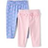The Children’s Place Baby-Girls and Newborn Pull on Pants(Bows/Pink Ruffle 2-pack)