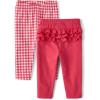 The Children’s Place Baby-Girls and Newborn Pull on Pants(Pink Gingham/Ruffle 2-pack)