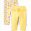 The Children’s Place Baby-Girls and Newborn Pull on Pants(Sun/Yellow Ruffle 2-pack)