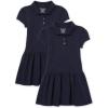 The Children’s Place Baby-Girls and Toddler Short Sleeve Pique Polo Dress Drop Waist(Tidal 2 Pack)