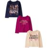 The Children’s Place Baby-Girls and Toddler Unicorns,Butterflies,Trends Long Sleeve Graphic T-Shirts,3 Pack(Dramatic/Sassy Pants/Family Fav)