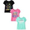 The Children’s Place Baby-Girls and Toddler Unicorns,Butterflies,Trends Short Sleeve Graphic T-Shirts,3 Pack(Mom/Daddys Girl/Brother)