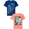 The Children’s Place Boys Gamer,Sports,Cars Short Sleeve Graphic T-Shirts,2 Pack(Dino Astronaut/Spaceship)
