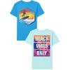 The Children’s Place Boys Gamer,Sports,Cars Short Sleeve Graphic T-Shirts,2 Pack(Surfering/Beach Vibes Only 2-pack)