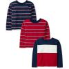 Red Stripe/Blue Stripe/Colorblock 3-pack
