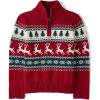 The Children’s Place Boys’ Long Sleeve Quarter Zip Pullover Sweater(Redochre Fairisle)