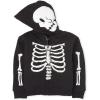 The Children’s Place Boys’ Long Sleeve, Sherpa Lined, Zip-Front Hoodie Sweatshirt(Black Skeleton)