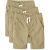 The Children’s Place Boys’ Pull on Jogger Shorts(Flax 3-pack)