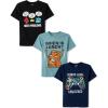 The Children’s Place Boys’ School,Learning Short Sleeve Graphic T-Shirts,3 Pack(Genius/Math/Lunch)
