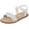 The Children’s Place Girls Flat Sandals with Adjustable Ankle Strap(Pastel Multicolor Braid)