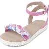 The Children’s Place Girls Flat Sandals with Adjustable Ankle Strap(Pink Multi)