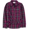 The Children’s Place Girls Long Sleeve Plaid Twill Tie Front Button Down Shirt(Rose Parade Plaid)