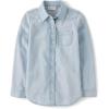 The Children’s Place Girls Long Sleeve Plaid Twill Tie Front Button Down Shirt(Tessa Wash Denim)