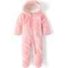 The Children’s Place Unisex-Baby And Newborn Fleece Hoodie Zip-front Snowsuit Bunting(Fuzzy Pink)