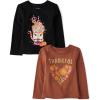 The Children’s Place Unisex-Baby and Toddler All Holidays,Birthdays Long Sleeve Graphic T-Shirts,2 Pack(Cat Drink/Cutest Pumpkin)