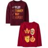 The Children’s Place Unisex-Baby and Toddler All Holidays,Birthdays Long Sleeve Graphic T-Shirts,2 Pack(Turkey/Fall Icons)