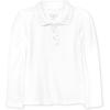 The Children’s Place baby-girls And Toddler Long Sleeve Ruffle Pique Polo(White Single)