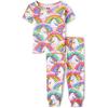The Children’s Place baby-girls And Toddler Snug Fit 100% Cotton Short Sleeve Top and Pants 2 Piece Pajama Set(Neon Unicorn)