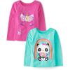 The Children’s Place baby-girls And Toddler Unicorns,butterflies,trends Long Sleeve Graphic T-shirts,2 Pack(Unicorn/Panda)