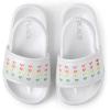 The Children’s Place girls And Toddler Everyday Slide Sandals With Backstrap(White Multicolor Hearts)