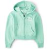 The Children’s Place girls Long Sleeve Hooded Fleece Full Zip Up(Wintermint)