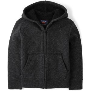 The Children’s Place Active Long Sleeve Hooded Full Zip Front Sweatshirt(Black)