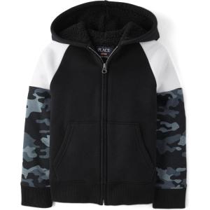 The Children’s Place Active Long Sleeve Hooded Full Zip Front Sweatshirt(Camo)