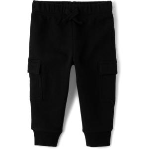 The Children’s Place Baby Boy and Toddler Fleece Jogger Pants(Black Cargo)