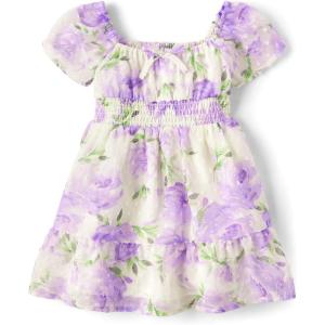 The Children’s Place Baby Girls’ and Toddler Short Sleeve Casual Dresses(Bunnys Tail Floral)