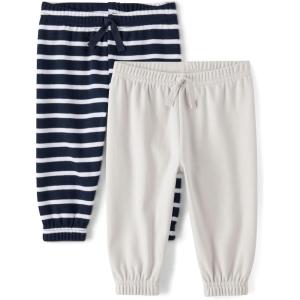 The Children’s Place Baby-Boys and Newborn Pull on Cotton Shorts(Navy Stripe/Grey 2-pack)