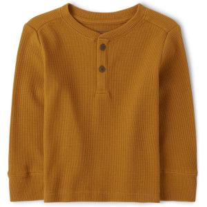 The Children’s Place Baby-Boys and Toddler Boys Long Sleeve Thermal Henley Top(Honey Comb)