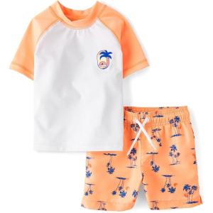 The Children’s Place Baby-Boys and Toddler Short Sleeve Rashguard and Bottoms(Sunfish Palms)