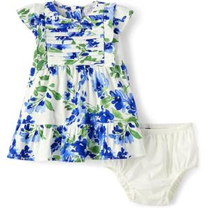 The Children’s Place Baby-Girls and Newborn Casual Short Sleeve Dress with Diaper Cover(Renew Blue Floral)
