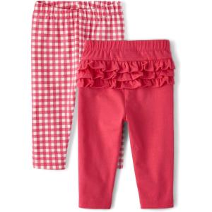 The Children’s Place Baby-Girls and Newborn Pull on Pants(Pink Gingham/Ruffle 2-pack)