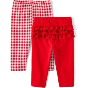 The Children’s Place Baby-Girls and Newborn Pull on Pants(Red Gingham/Red Ruffle 2-pack)
