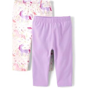 The Children’s Place Baby-Girls and Newborn Pull on Pants(Unicorns/Purple Ruffle 2-pack)