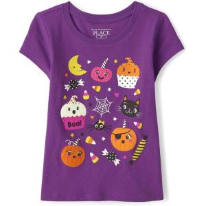 The Children’s Place Baby-Girls and Toddler School,Learning Short Sleeve Graphic T-Shirts,3 Pack(Halloween Doodle)