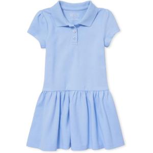 The Children’s Place Baby-Girls and Toddler Short Sleeve Pique Polo Dress Drop Waist(Blue)