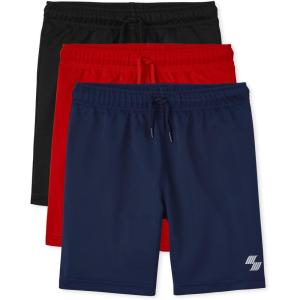 The Children’s Place Boys Athletic Basketball Shorts(Black / Red / Navy)