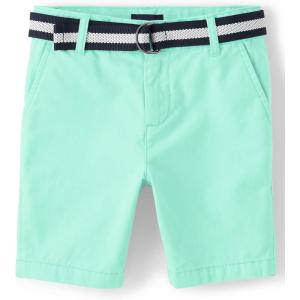 The Children’s Place Boys’ Belted Chino Shorts(Mellow Aqua)