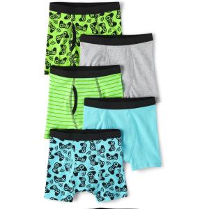 The Children’s Place Boys’ Cotton Boxer Briefs Underwear Variety Pack(Gamer 5-pack)