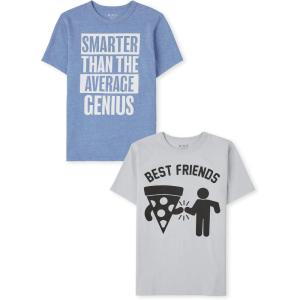 The Children’s Place Boys Gamer,Sports,Cars Short Sleeve Graphic T-Shirts,2 Pack(Genius/Best Friends 2-pack)