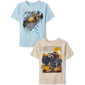 The Children’s Place Boys Gamer,Sports,Cars Short Sleeve Graphic T-Shirts,2 Pack(Racecar/Monster Truck 2-pack)